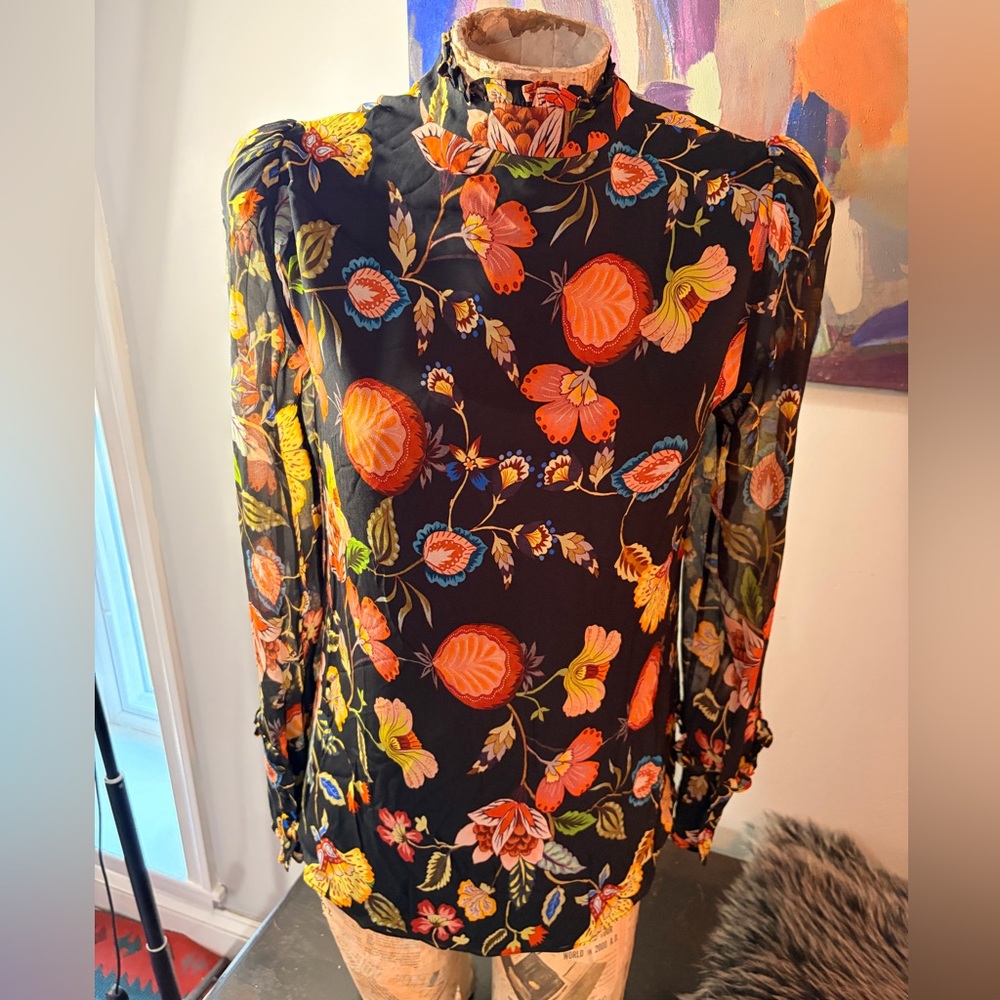 Alexis Black and Orange Blouse